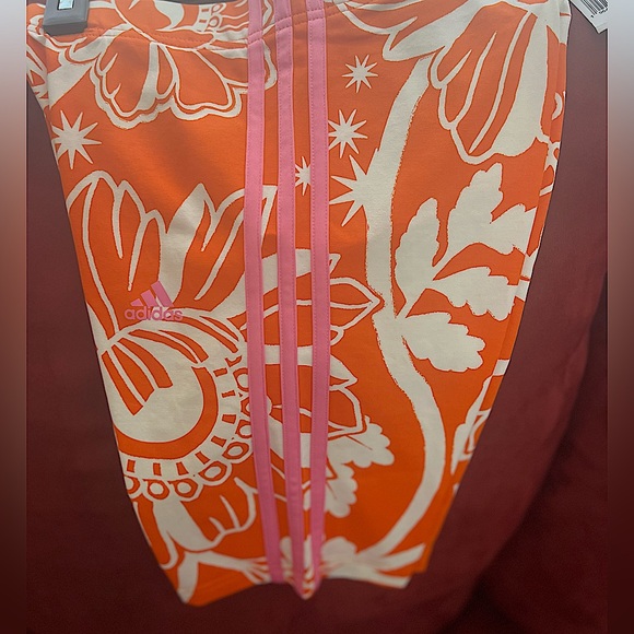 Farm Rio X Adidas Unity Orange Biker Shorts - Picture 7 of 8